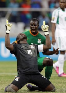 Mweene scores a penalty vs Nigeria