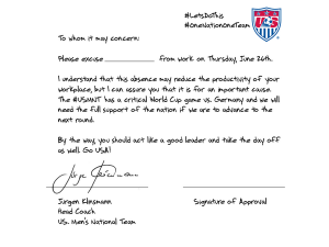 Klinsmann letter